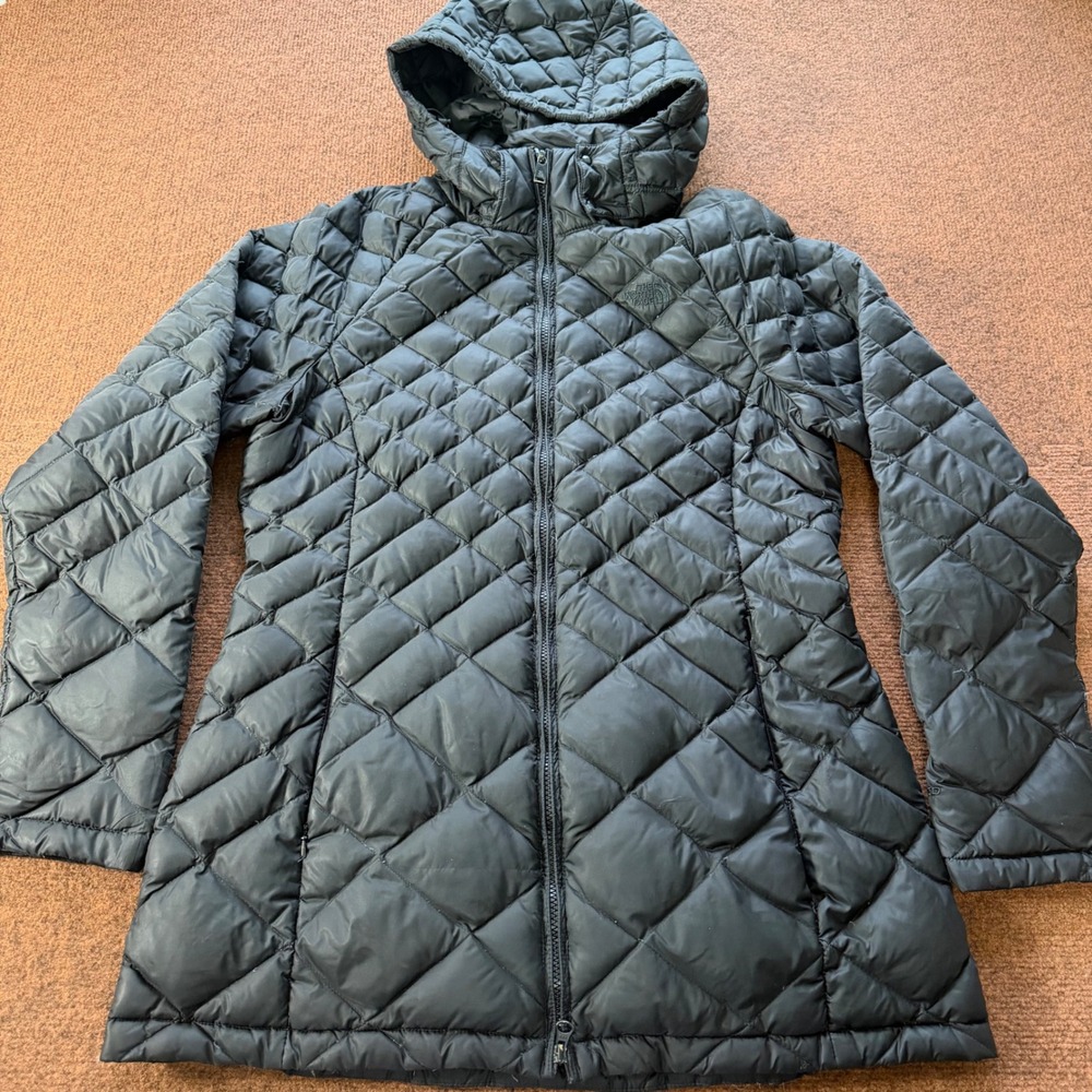 The North Face Womens Transit Jacket II Diamond Quilted Down Puffer Hooded Black